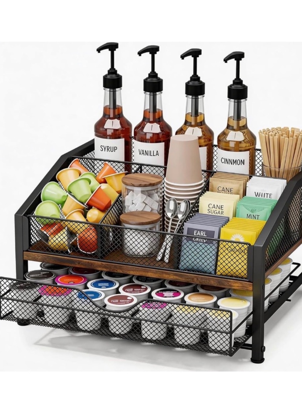 NWT K-Cup Coffee Pod Station Organizer Drawer Countertop Coffee Bar